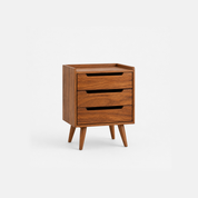 Luna Natural Wood Nightstand with Three Drawers