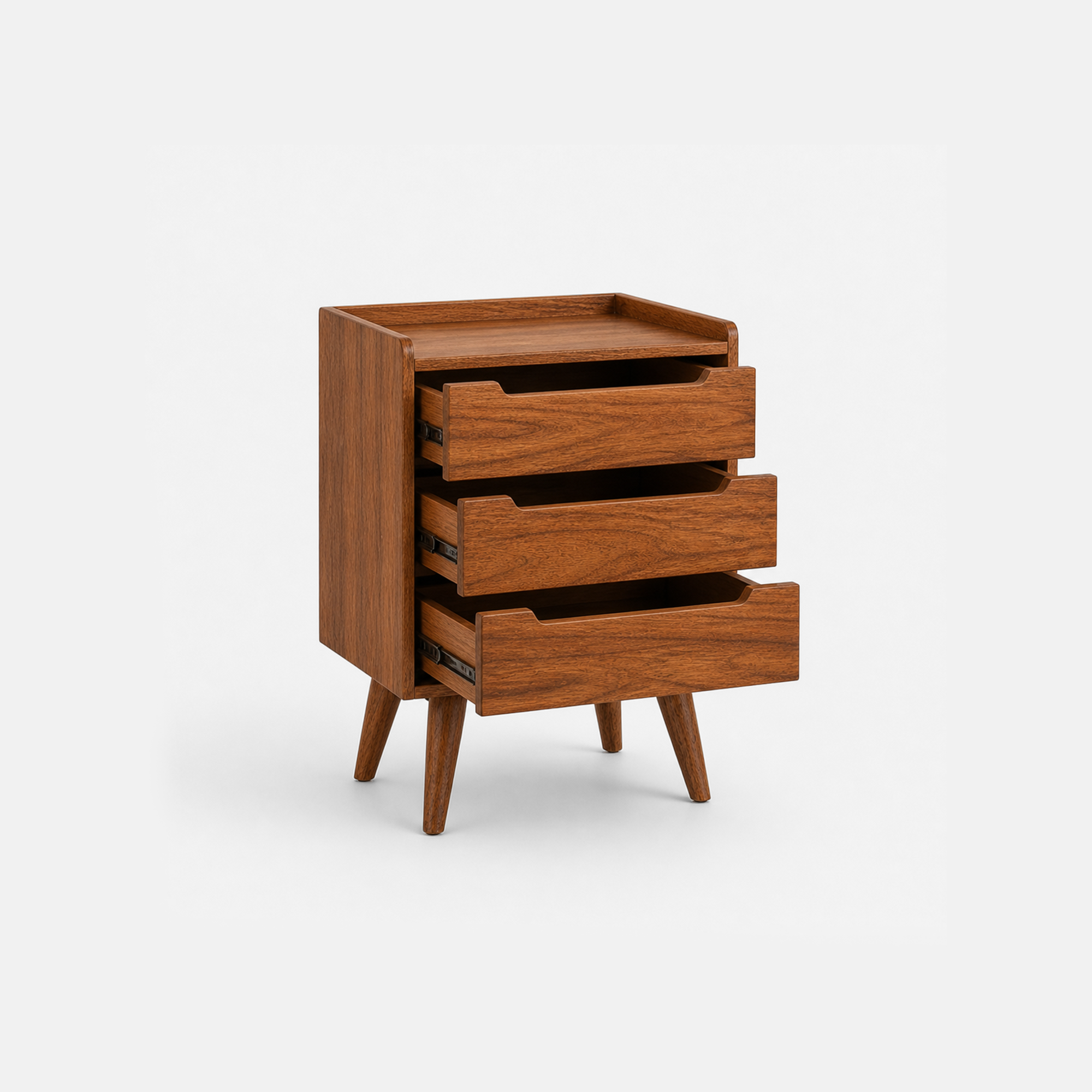 Luna Natural Wood Nightstand with Three Drawers