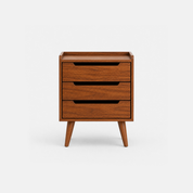Luna Natural Wood Nightstand with Three Drawers