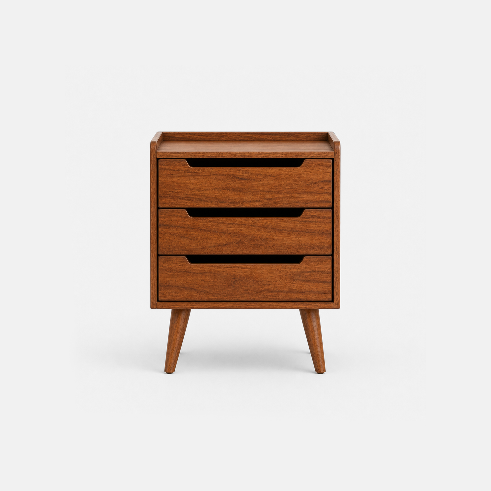 Luna Natural Wood Nightstand with Three Drawers