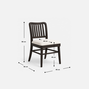 Luxe Classic Upholstered Cafe Chair with Dark Wood Frame