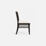 Luxe Classic Upholstered Cafe Chair with Dark Wood Frame
