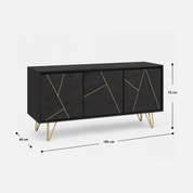 Luxe Linear Sideboard with Gold Accents and Hairpin Legs