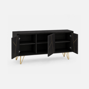 Luxe Linear Sideboard with Gold Accents and Hairpin Legs