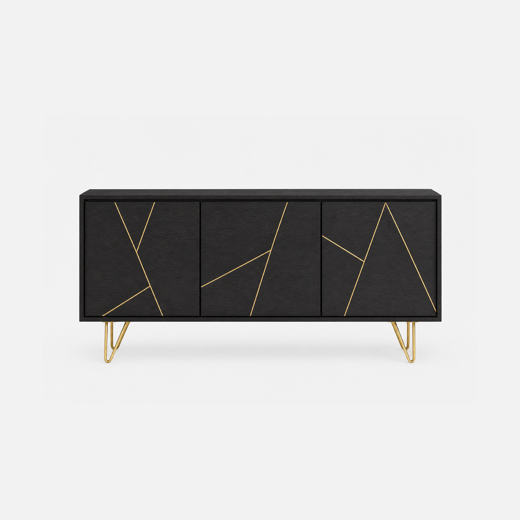 Luxe Linear Sideboard with Gold Accents and Hairpin Legs