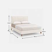 Luxe Panel Upholstered Bed with Gold-Tip Legs
