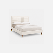 Luxe Panel Upholstered Bed with Gold-Tip Legs