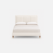 Luxe Panel Upholstered Bed with Gold-Tip Legs