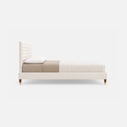 Luxe Panel Upholstered Bed with Gold-Tip Legs