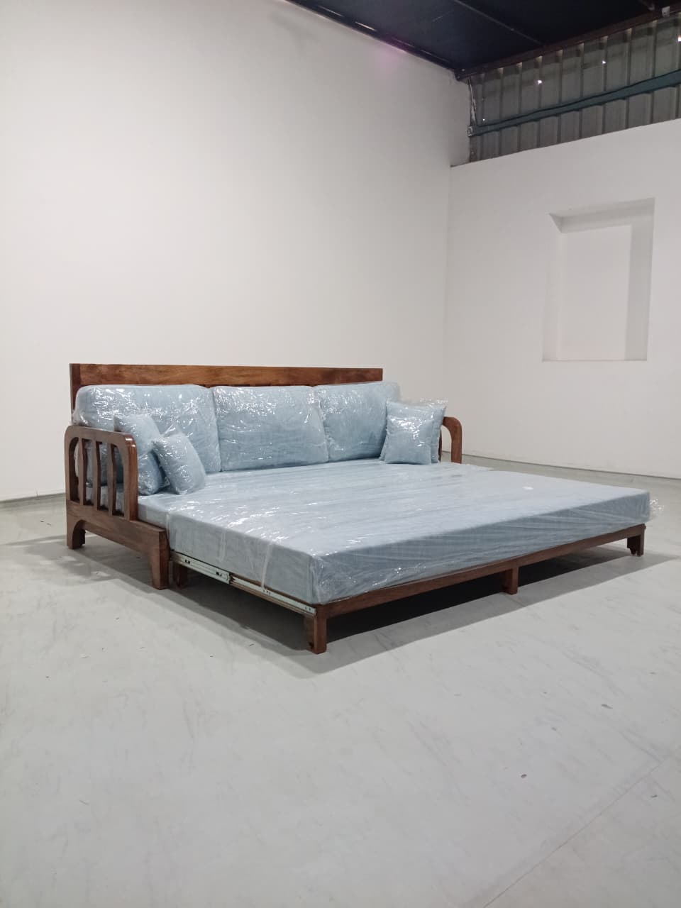 Malabar Sofa-Bed - Mahogany Walnut Polish on Mango Wood