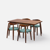 Maltby-Arendt Dining Table Set - 4 Seater - Table (150 cm x 90 cm x 76 cm) + 4 Arendt Chairs - Sheesham