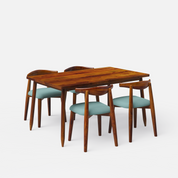 Maltby-Arendt Dining Table Set - 4 Seater - Table (150 cm x 90 cm x 76 cm) + 4 Arendt Chairs - Sheesham