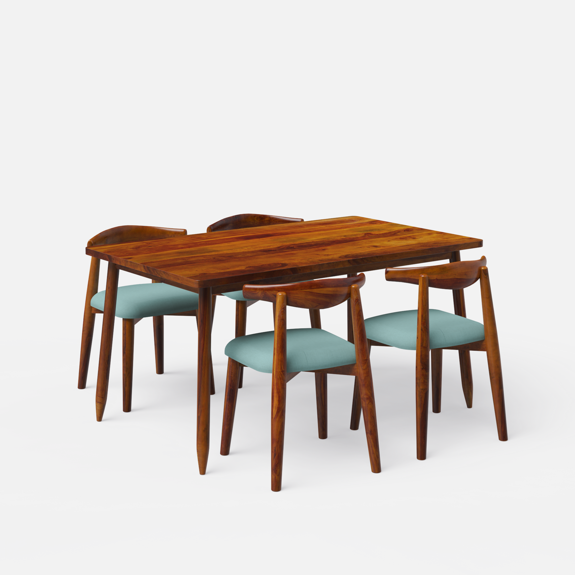 Maltby-Arendt Dining Table Set - 4 Seater - Table (150 cm x 90 cm x 76 cm) + 4 Arendt Chairs - Sheesham