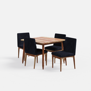 Maltby-Lidia Dining Table Set - 4 Seater - Table (100 cm x 100 cm x 76 cm) + 4 Lidia Chairs - Sheesham