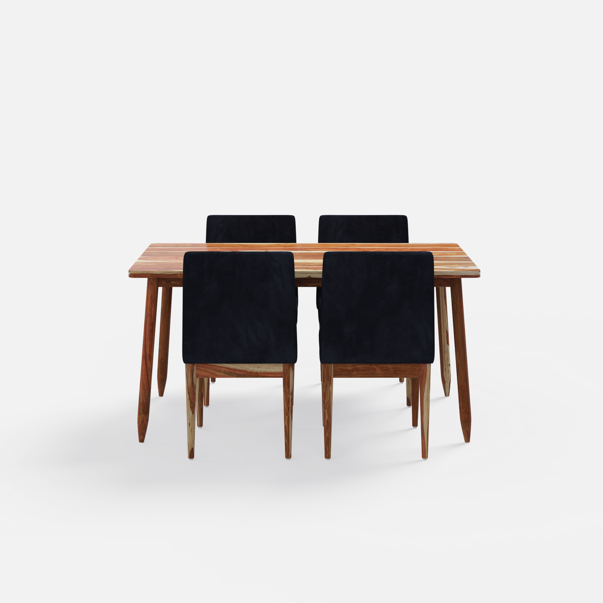 Maltby-Lidia Dining Table Set - 4 Seater - Table (150 cm x 90 cm x 76 cm) + 4 Lidia Chairs - Sheesham