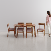 Maltby-Middleton Dining Table Set - 6 Seater - Table (150 cm x 90 cm x 76 cm) + 6 Middleton Chairs - Sheesham