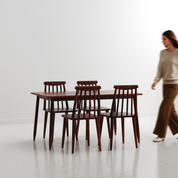 Maltby Dining Table Set - 4 Seater - Table (150 cm x 90 cm x 76 cm) + 4 Polly Chairs - Sheesham