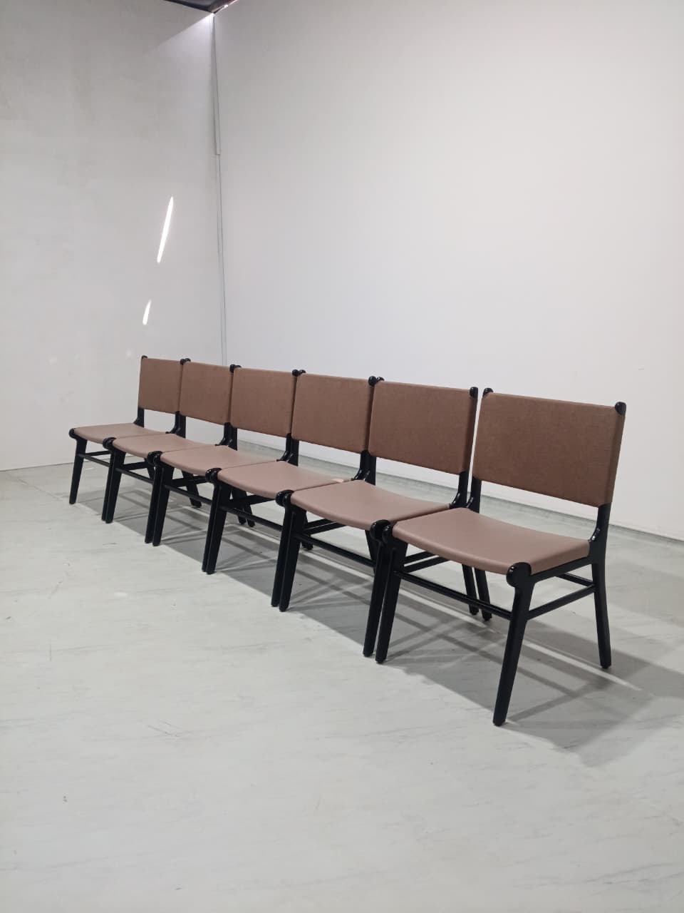 Manor Chairs - Walnut Back - Blush Leatherette Seat
