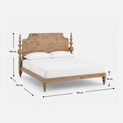 Marisol Elegant Rustic Wooden Bed Frame with Turned Posts