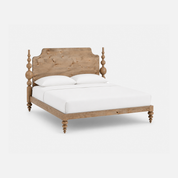 Marisol Elegant Rustic Wooden Bed Frame with Turned Posts