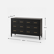 Midnight Grove Black Nine-Drawer Dresser