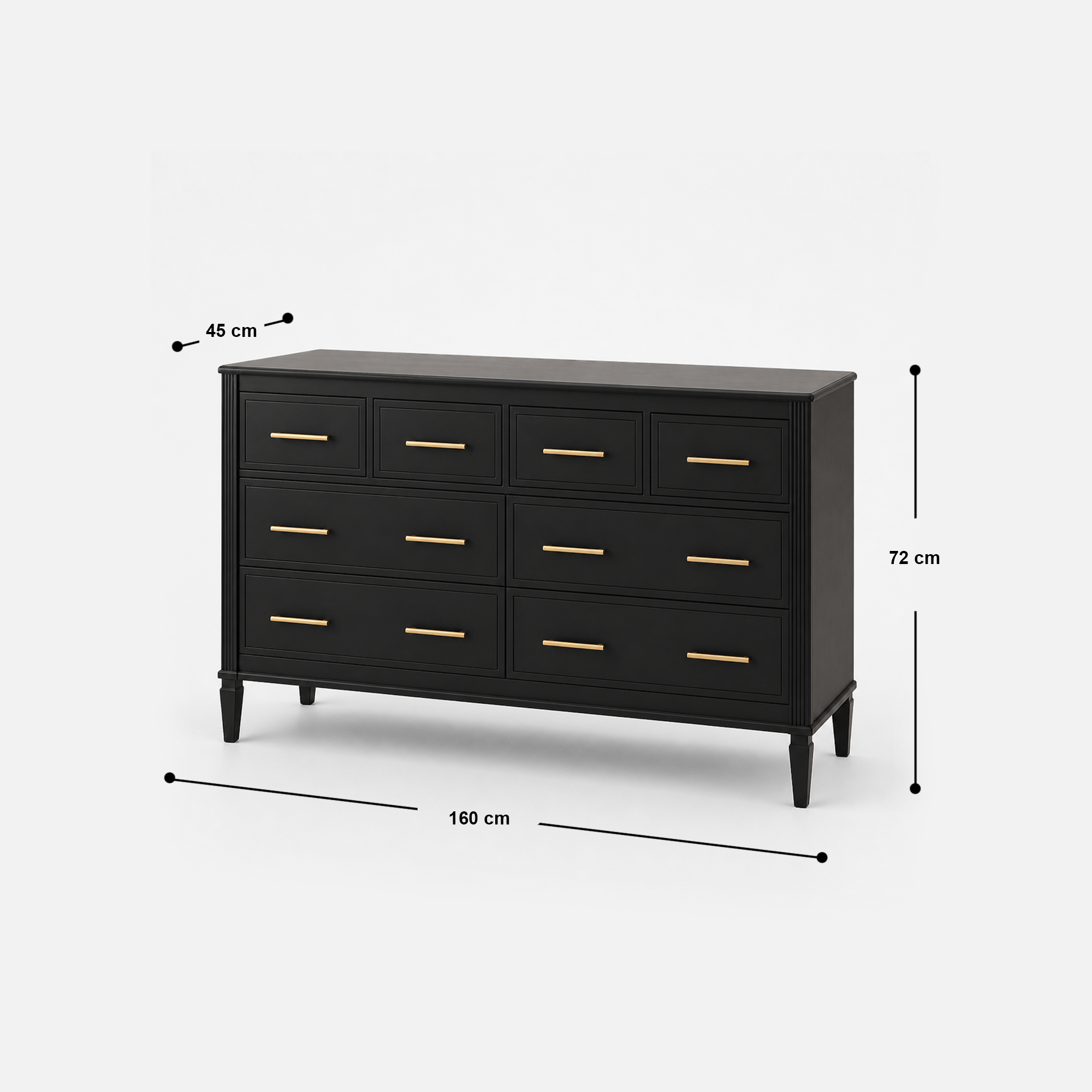 Midnight Grove Black Nine-Drawer Dresser