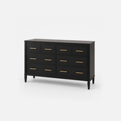 Midnight Grove Black Nine-Drawer Dresser