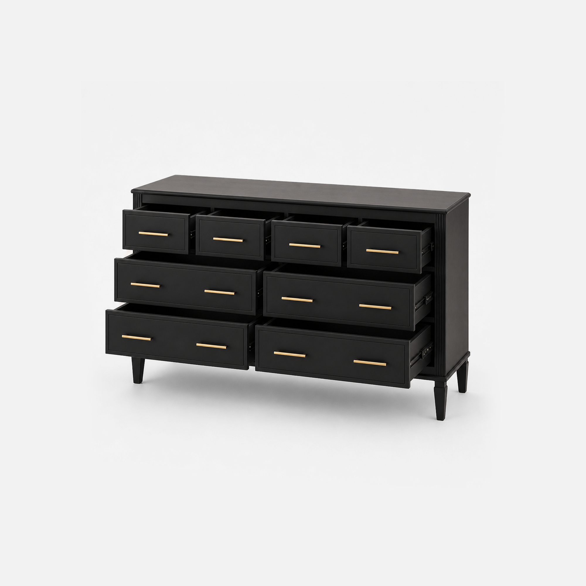 Midnight Grove Black Nine-Drawer Dresser