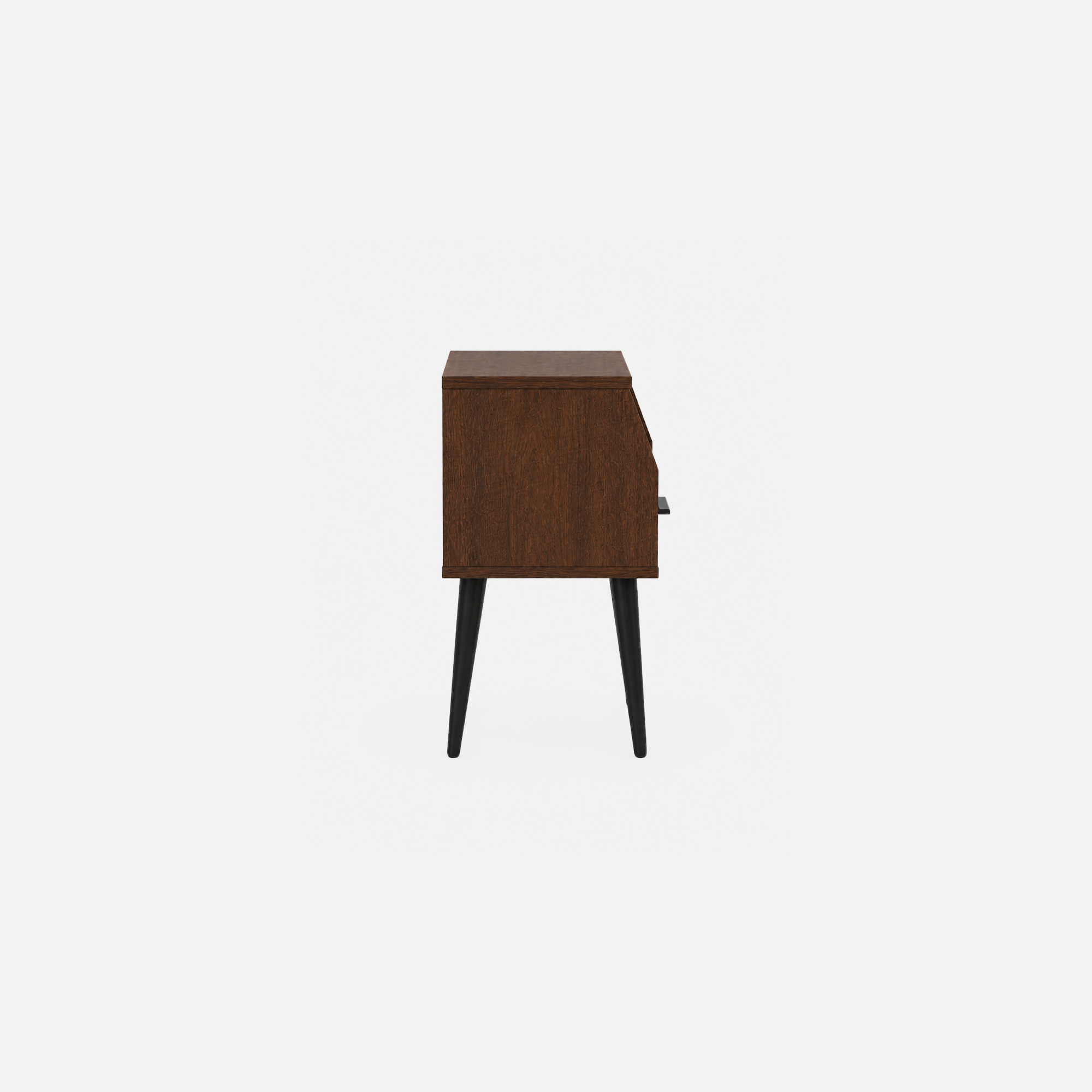 Midnight Mango Wood Nightstand with Open Shelf and Drawer