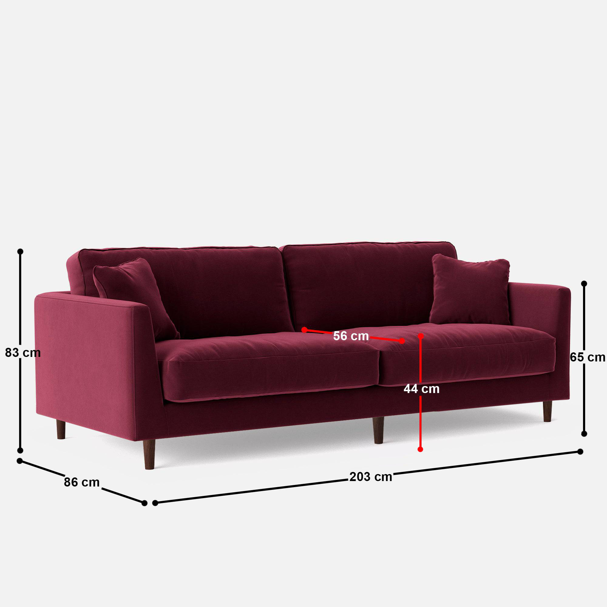 Nord 3 Seater Sofa - 80" - Crafts Mill Bespoke Furniture - Sofas & Accent Chairs