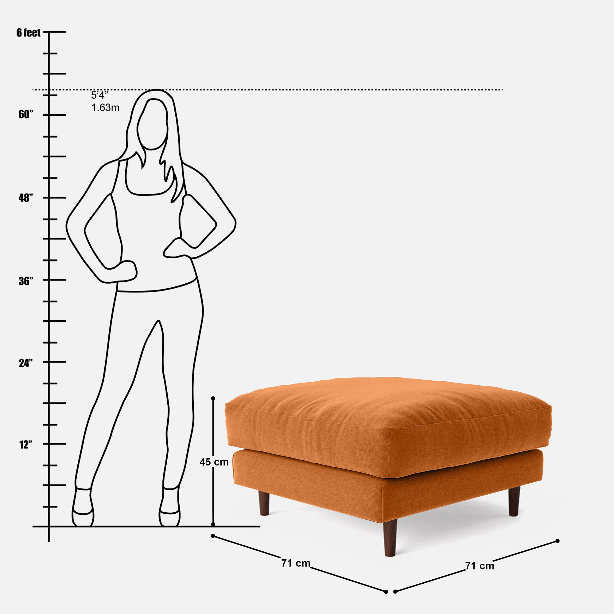 Nord Ottoman - Crafts Mill Bespoke Furniture - Sofas & Accent Chairs