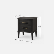 Onyx Edge Nightstand with Brass Accents
