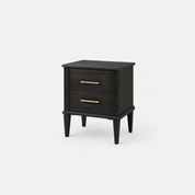 Onyx Edge Nightstand with Brass Accents