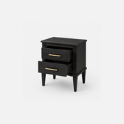 Onyx Edge Nightstand with Brass Accents