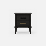 Onyx Edge Nightstand with Brass Accents