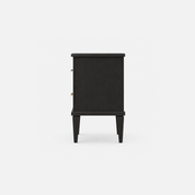 Onyx Edge Nightstand with Brass Accents