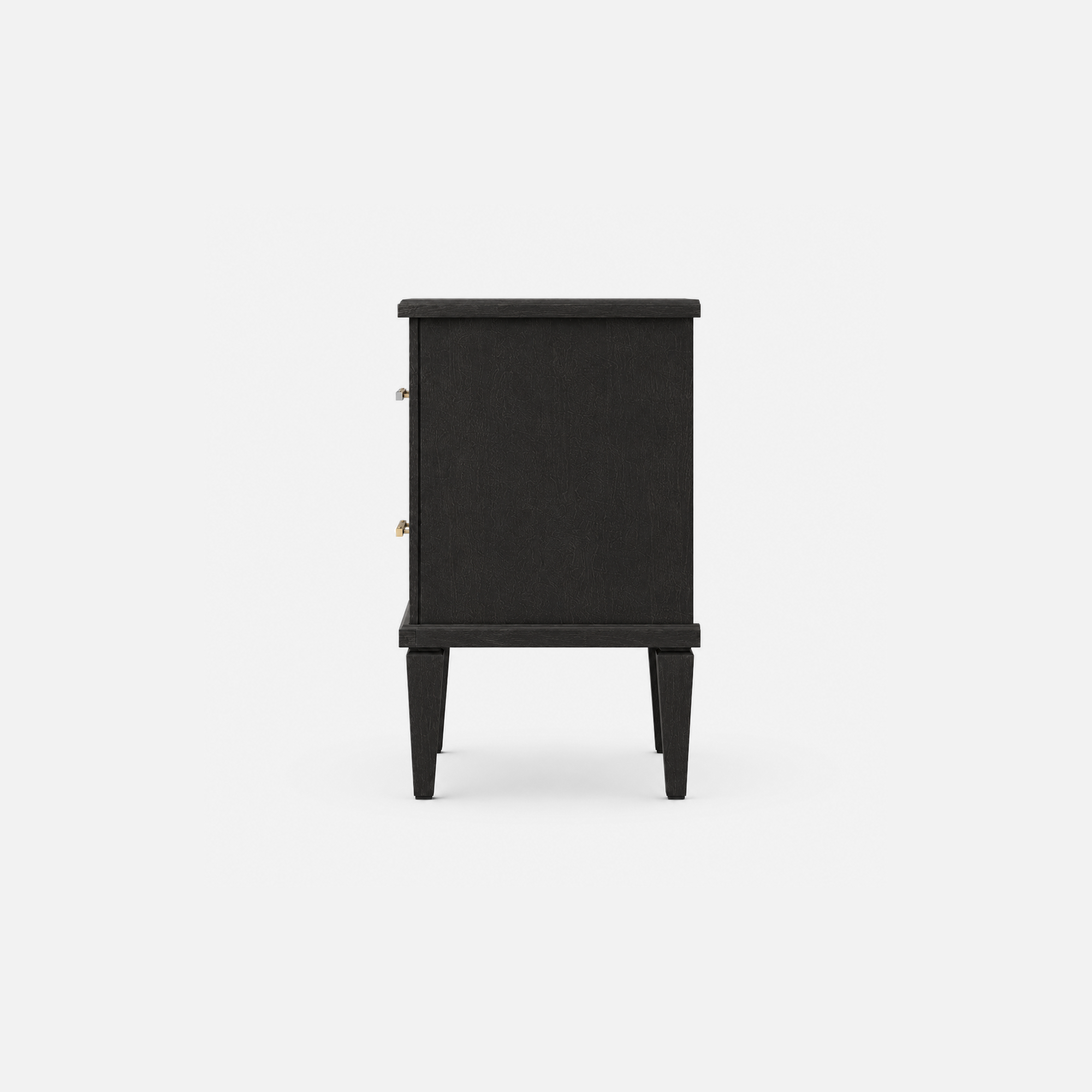 Onyx Edge Nightstand with Brass Accents