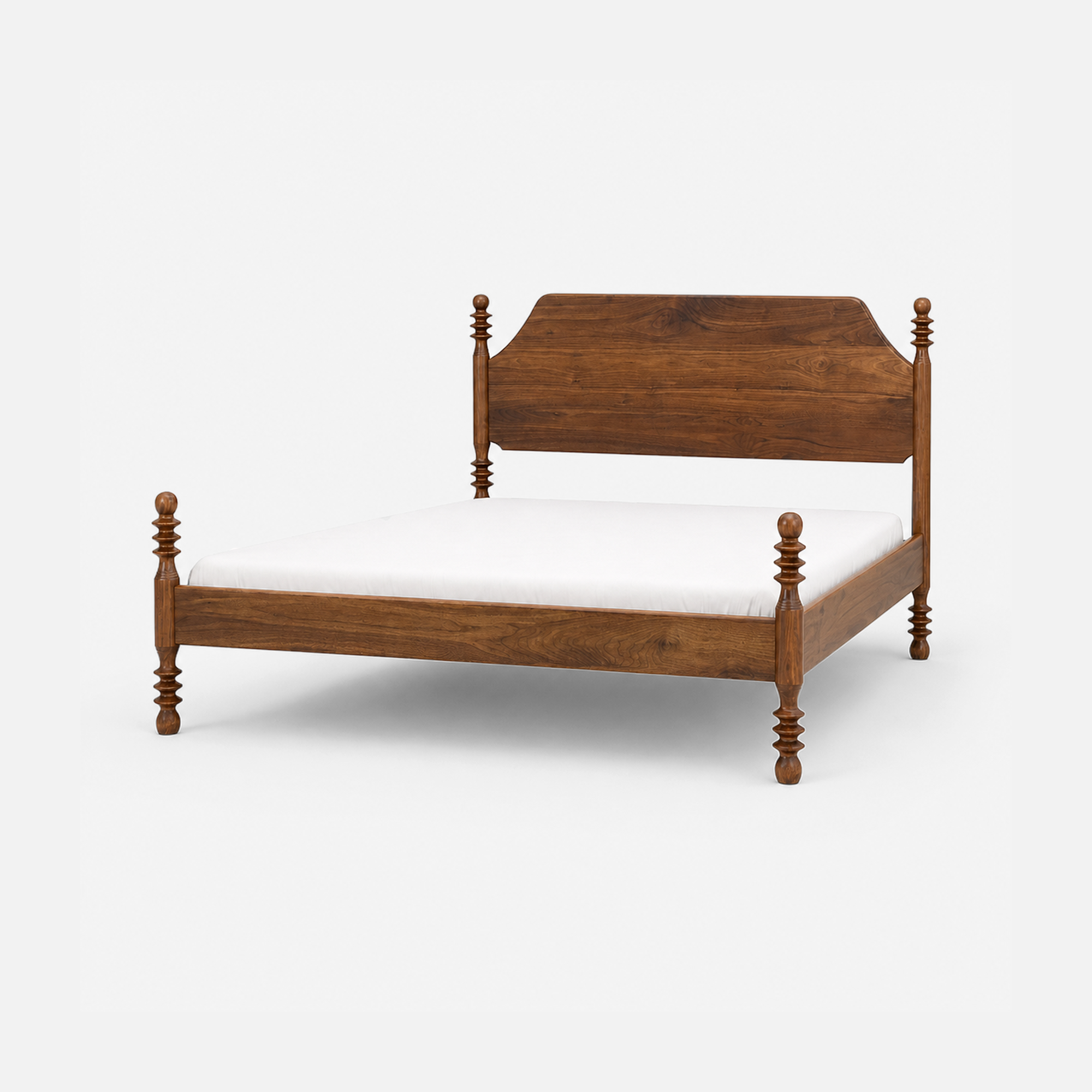Paloma Classic Walnut Wood Bed with Turned Posts