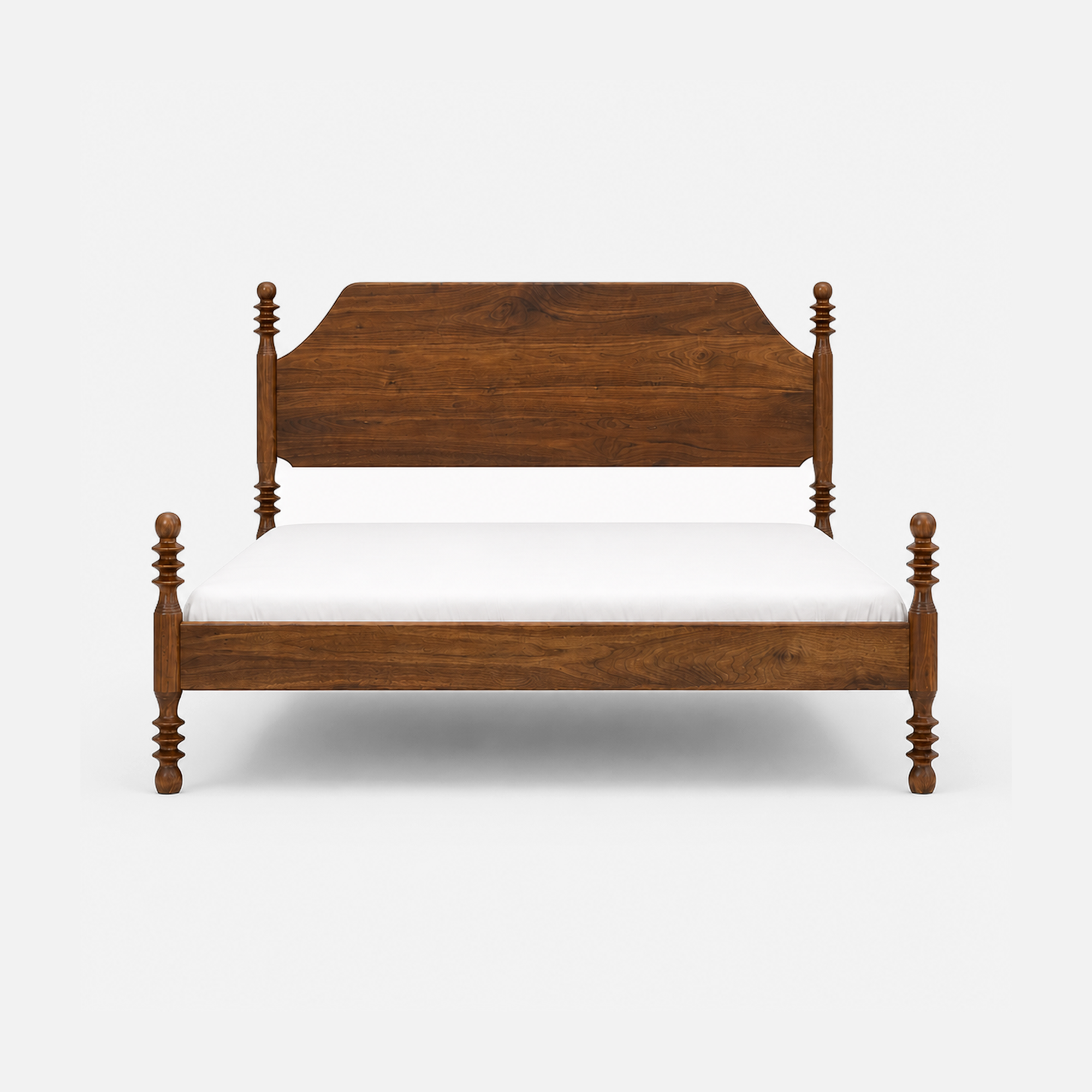 Paloma Classic Walnut Wood Bed with Turned Posts