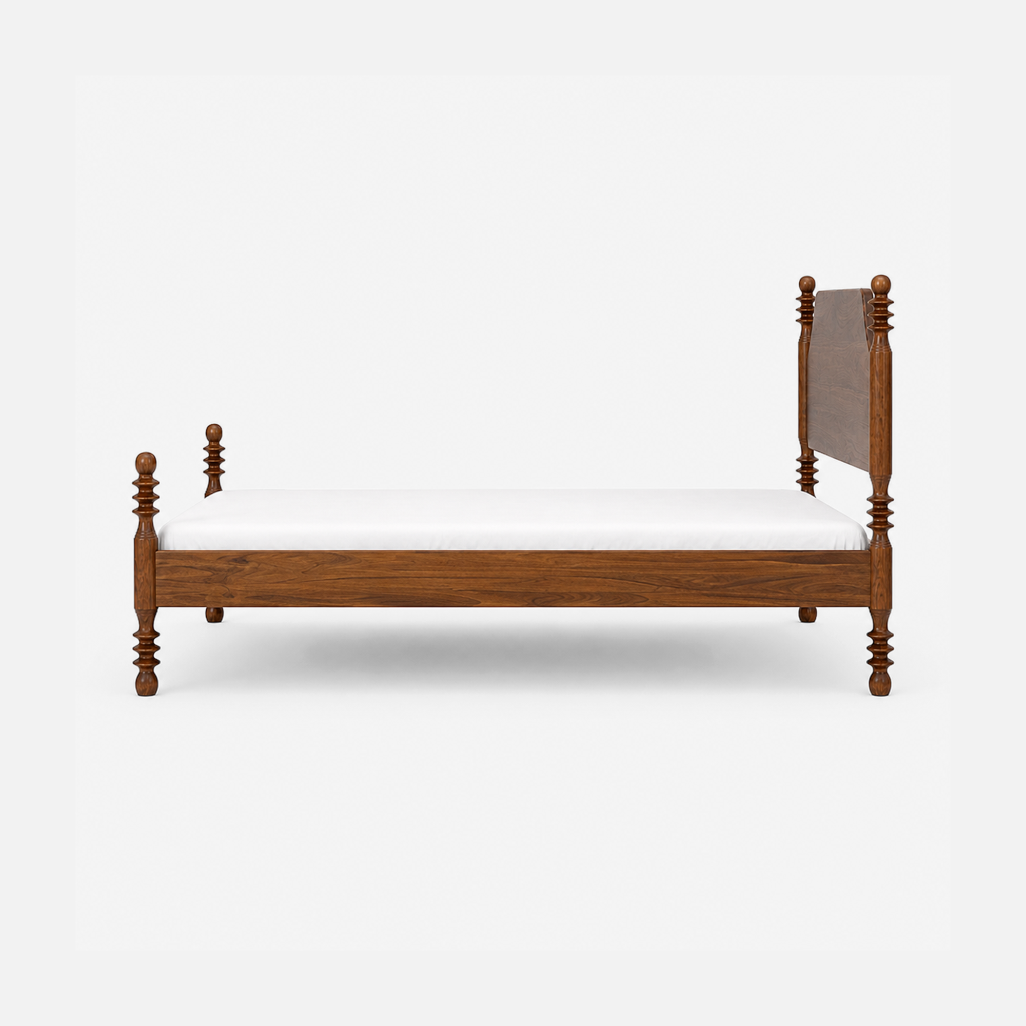 Paloma Classic Walnut Wood Bed with Turned Posts