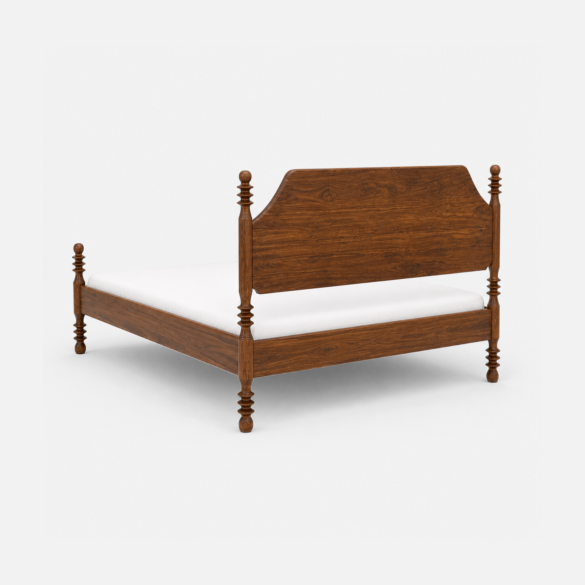 Paloma Classic Walnut Wood Bed with Turned Posts