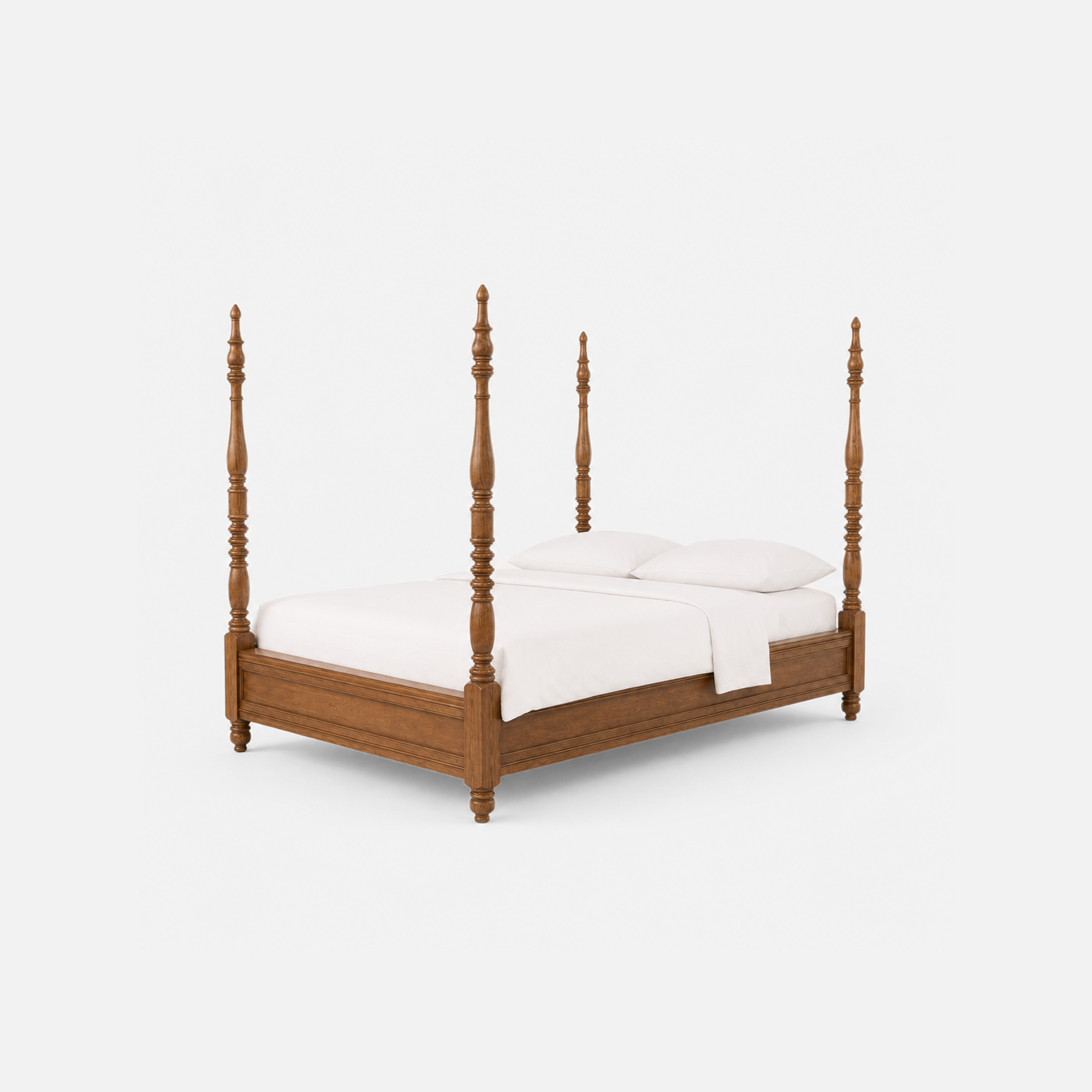 Phoenix Elegant Wooden Four-Poster Bed Frame
