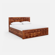 Premium Sheesham Wood Storage Bed
