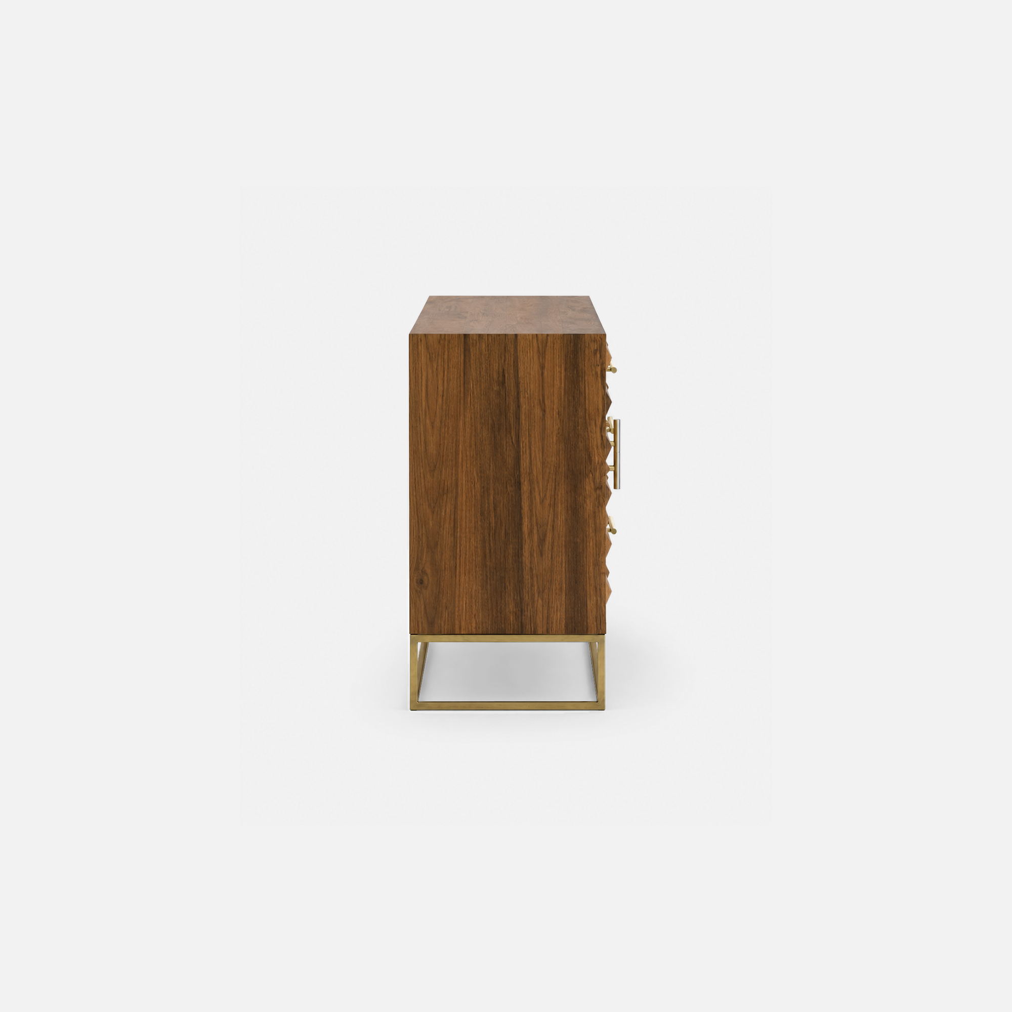Raven Geometric Mangowood Luxe Sideboard with Brass Accents