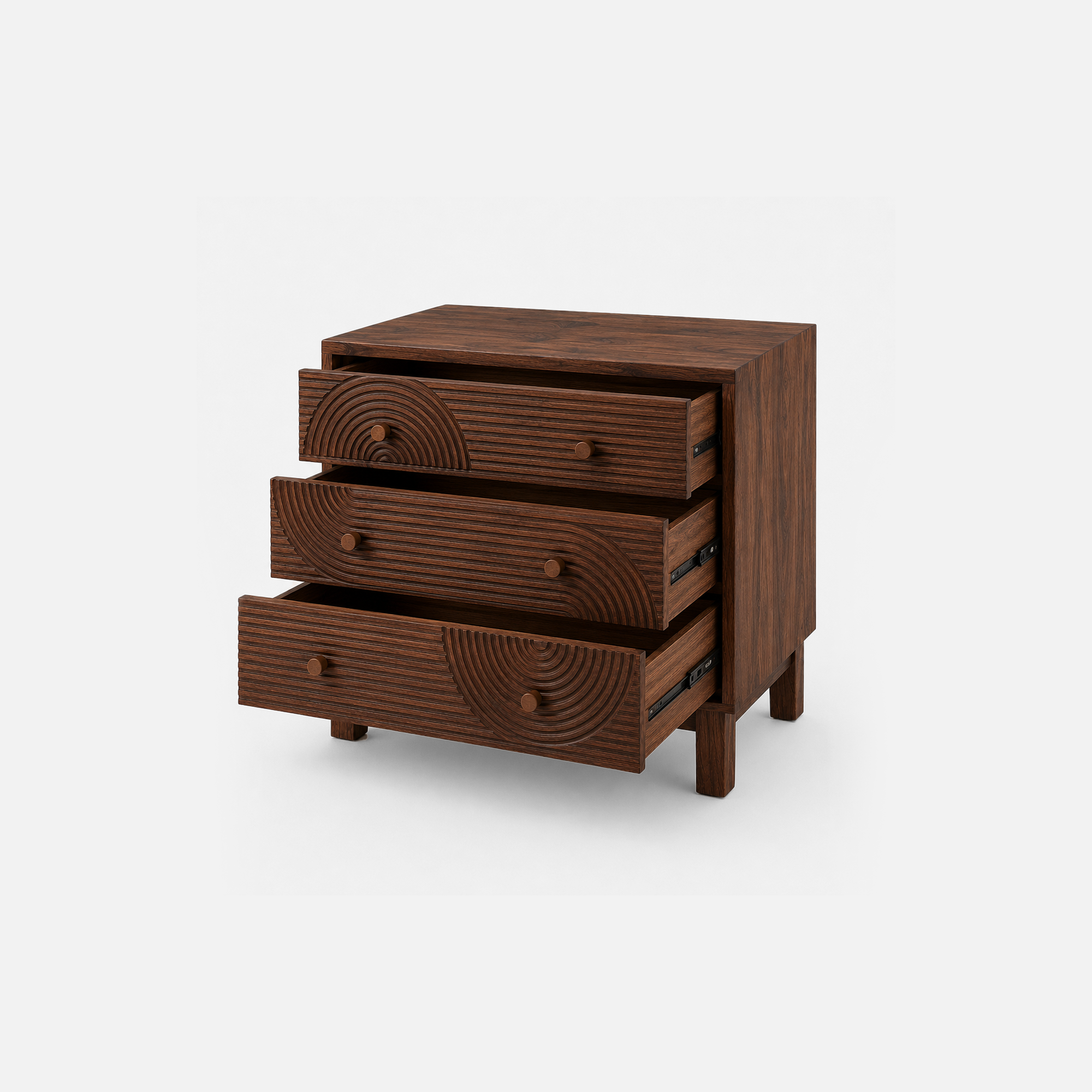 Ripple 3-Drawer Chest with Textured Drawer Fronts