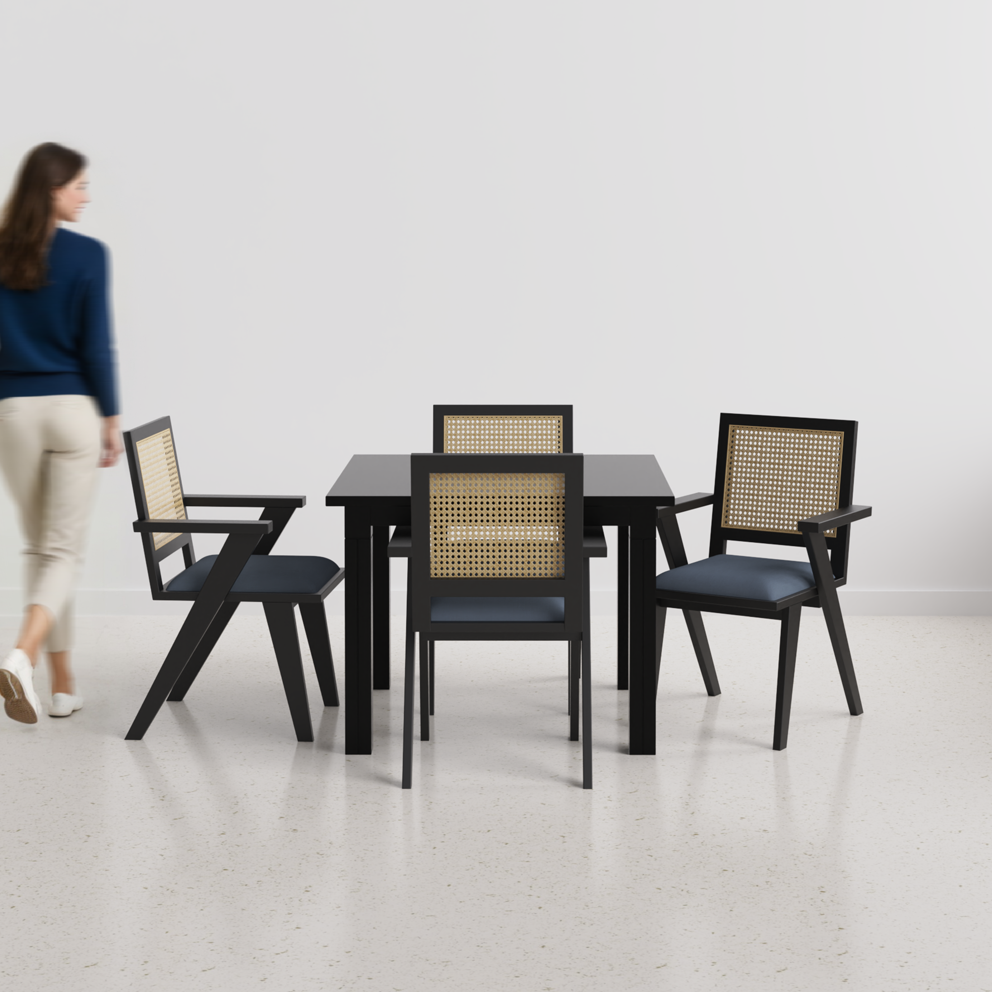 Roma-Flora-dining-set-100cm-black-matte-on-sheesham-table-4-chairs-black-matte-on-sheesham-indigo-blue-linen-blend-fabric-C1.png