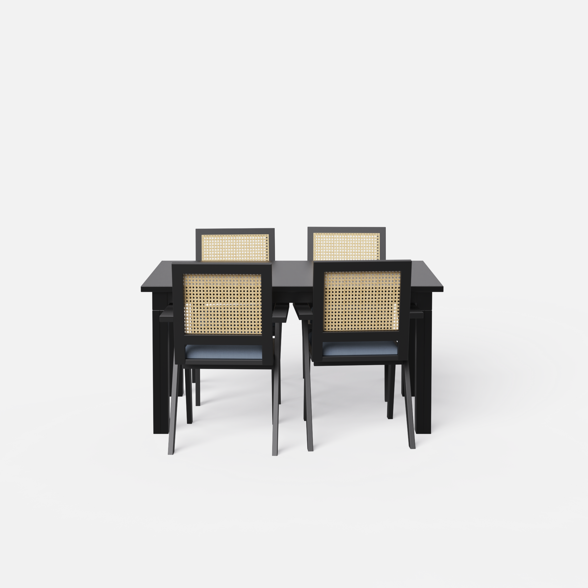 Roma-Flora-dining-set-150cm-black-matte-on-sheesham-table-4-chairs-black-matte-on-sheesham-indigo-blue-linen-blend-fabric-2.png
