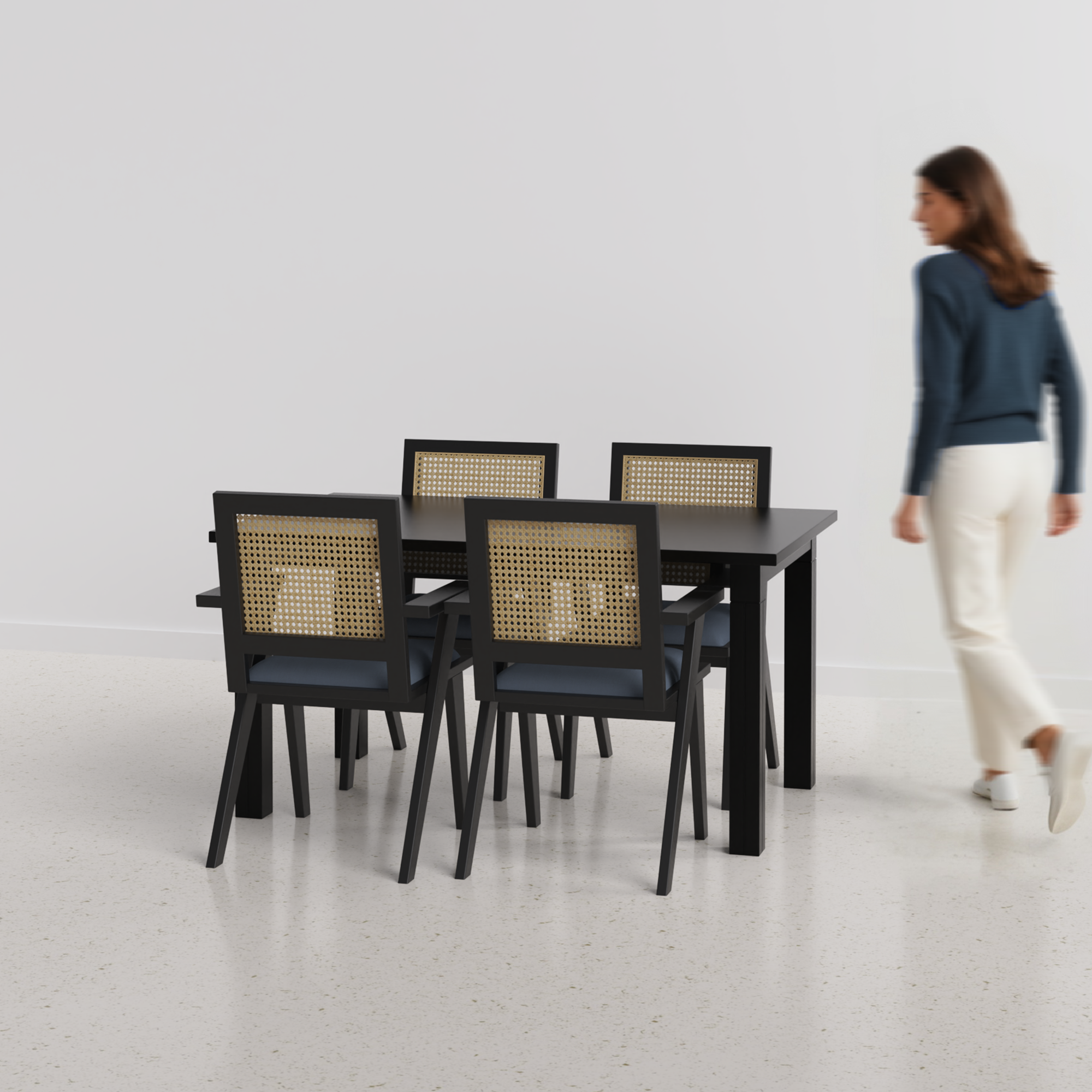 Roma-Flora-dining-set-150cm-black-matte-on-sheesham-table-4-chairs-black-matte-on-sheesham-indigo-blue-linen-blend-fabric-c1.png