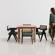 Roma-Pierre Luxury Dining Set - 4 Seater - Table (100 cm x 100 cm x 76 cm) + 4 Pierre Chairs - Sheesham