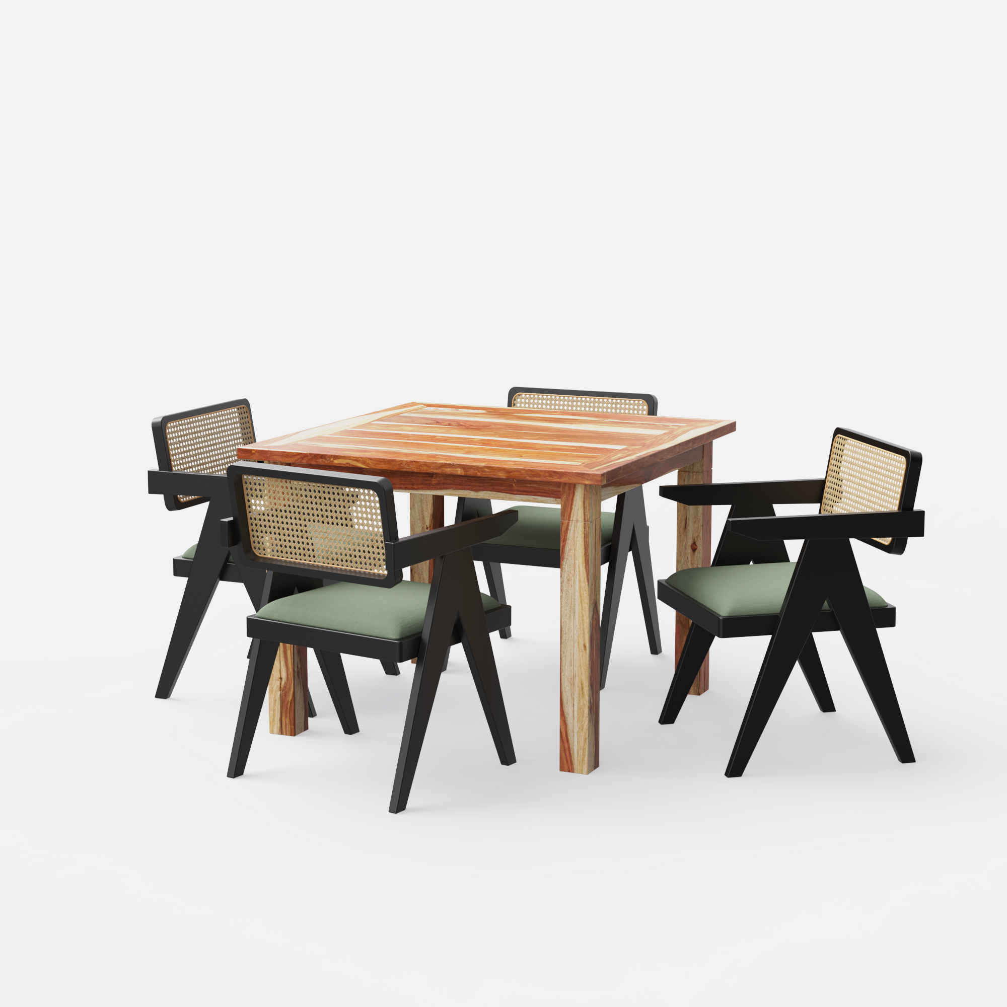 Roma-Pierre-dining-set-100cm-natural-sheesham-table-4-chair-black-on-sheesham-seaweed-green-cotton-blend-fabric-V1.png